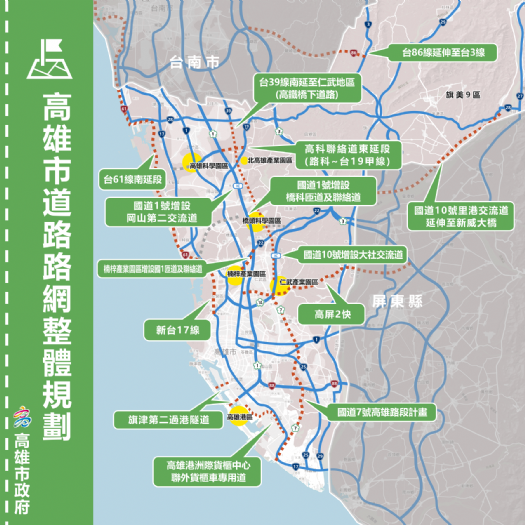 路網規劃因應產業園區發展超前部署，市府打造便捷高雄交通路網